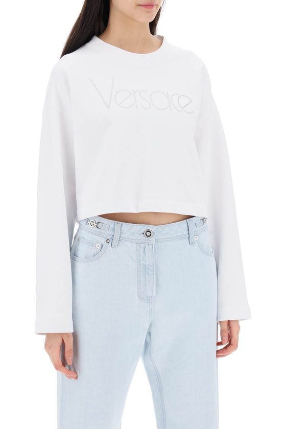 Versace "cropped sweatshirt with rhinestone