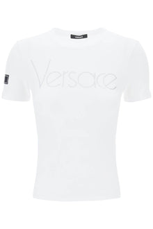  Versace "logo rhinestone t-shirt
