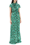 Saloni maxi floral dress kelly with bows