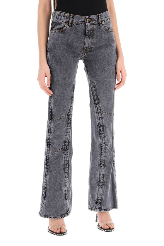 Y project hook-and-eye flared jeans