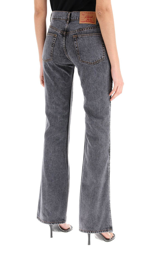 Y project hook-and-eye flared jeans