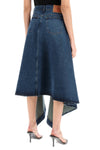 Y project denim midi skirt with cut out details