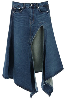  Y project denim midi skirt with cut out details
