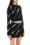 Rotate sequined logo cropped sweater