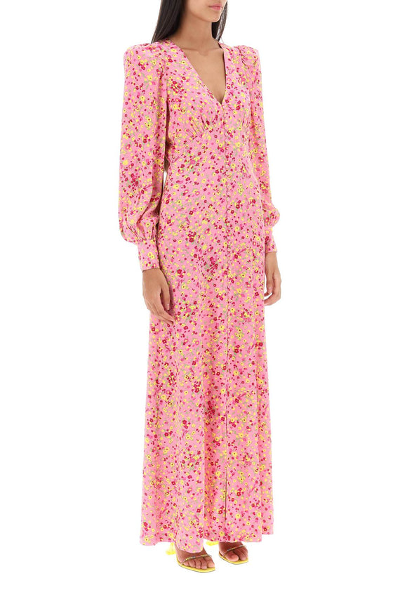 Rotate maxi shirt dress with bouffant sleeves