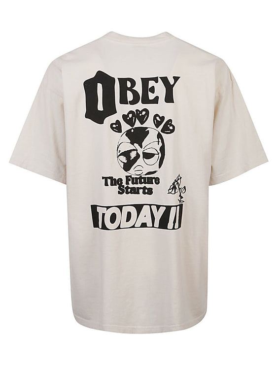 Obey T-shirts and Polos Beige