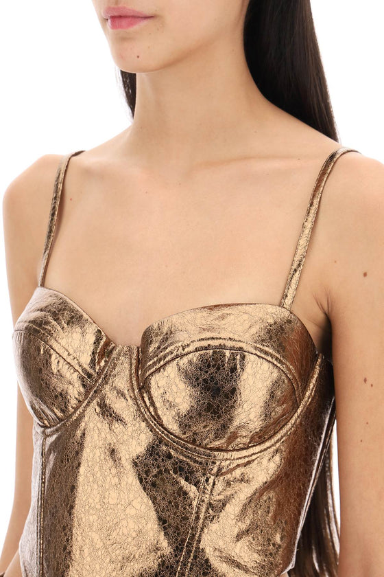 Rotate textured laminated bustier top