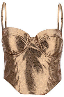  Rotate textured laminated bustier top