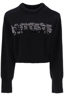  Rotate sequined logo knit sweatshirt