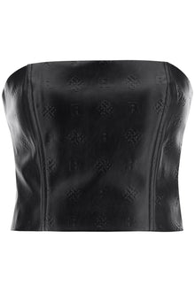  Rotate faux-leather cropped top