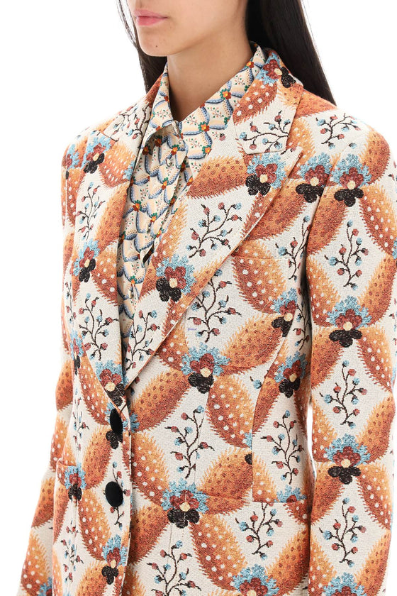 Etro jacquard jacket with floral motif