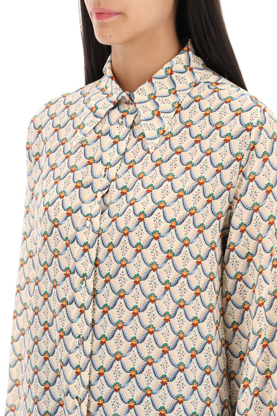 Etro crepe de chine shirt with floralia motif