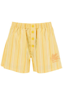  Etro striped shorts with logo embroidery