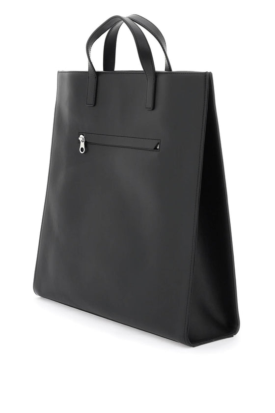 Courreges smooth leather heritage tote bag in 9