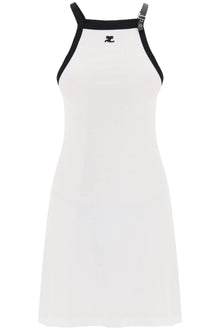  Courreges bicolor jersey mini dress in