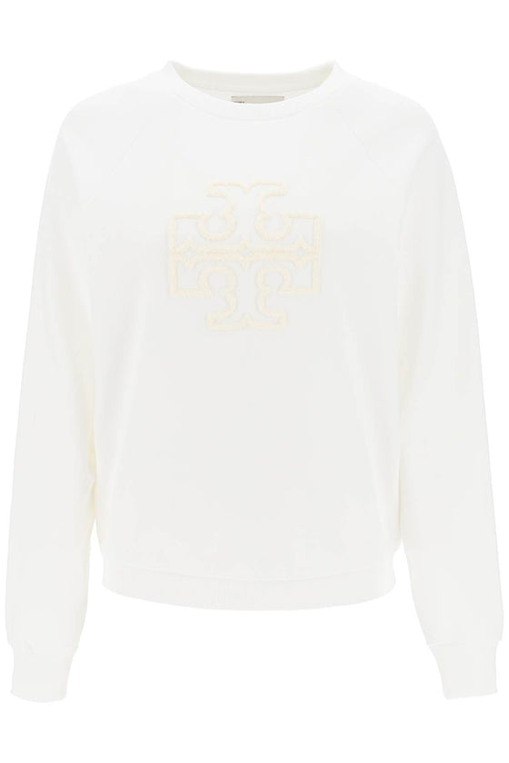 Tory burch crew-neck sweatshirt with t logo