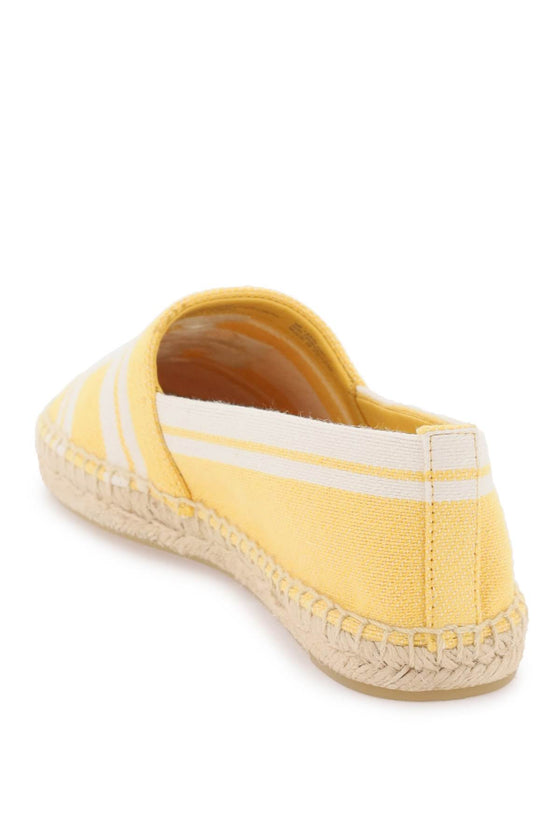 Tory burch striped espadrilles with double t