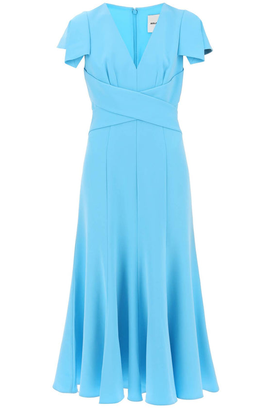 Roland mouret cady midi dress with cap sleeves