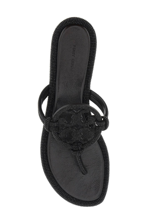 Tory burch pavé leather thong sandals