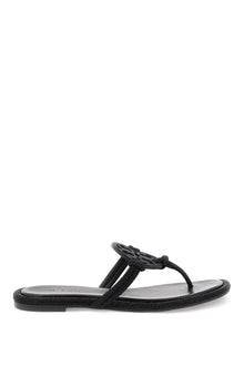  Tory burch pavé leather thong sandals