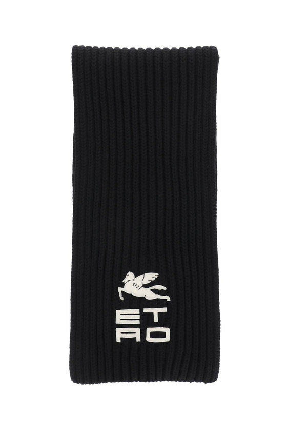Etro wool scarf with logo