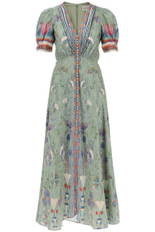  Saloni 'lea' long dress in printed silk
