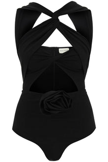  Magda butrym cut-out bodysuit with rose applique