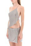 Giuseppe di morabito cropped top in mesh with crystals all-over