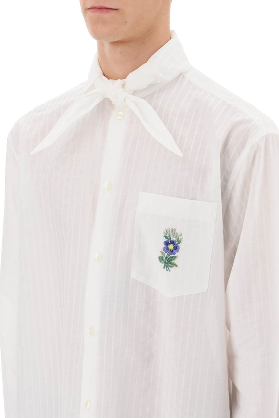 Etro striped shirt with scarf collar