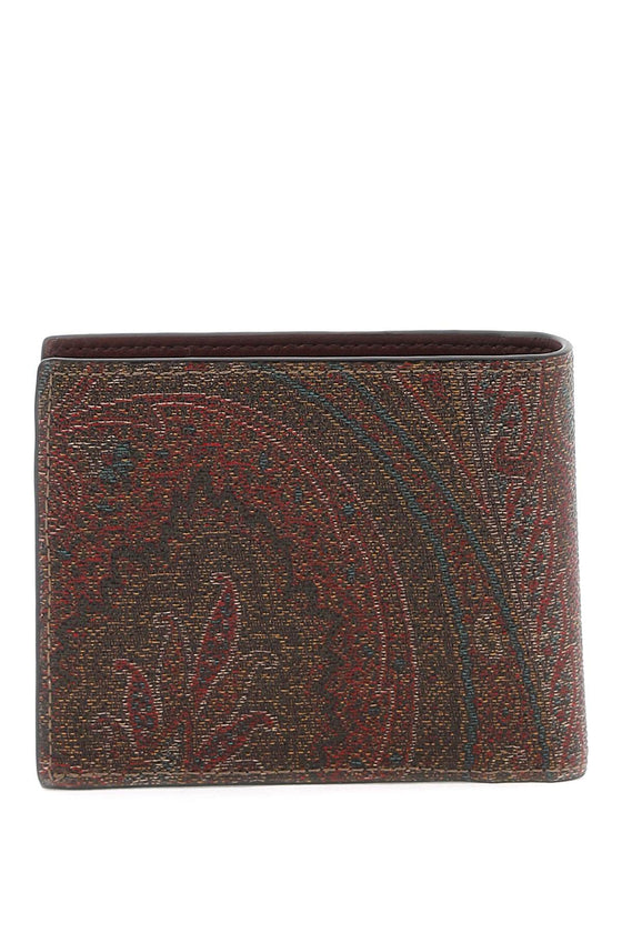 Etro paisley bifold wallet with pegaso logo