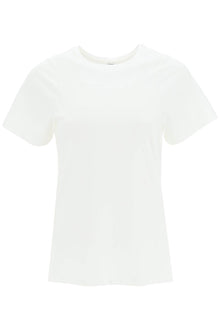  Toteme monogram-embroidered curved t-shirt