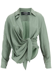  Jacquemus 'bahia' tied-sash blouse