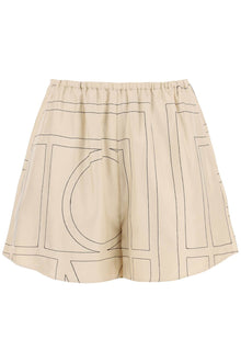  Toteme monogram silk pj shorts