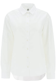  Toteme logo-embroidered cotton shirt