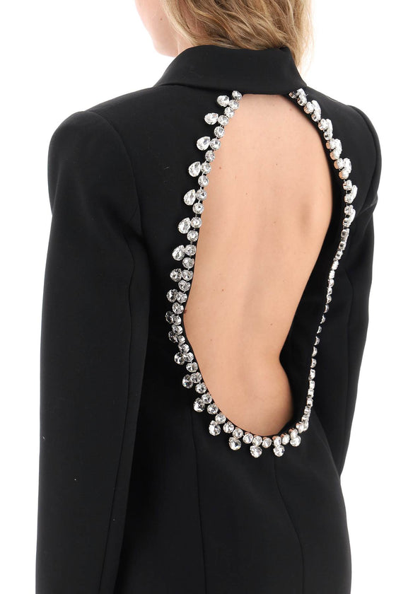Area blazer dress with cut-out and crystals