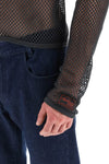 Raf simons long sleeve fishnet knit t-shirt
