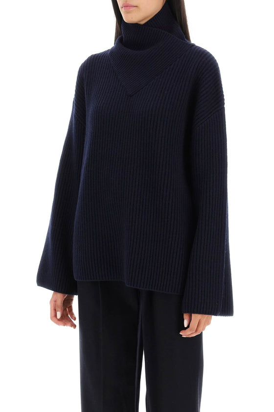 Toteme sweater with wrapped funnel neck
