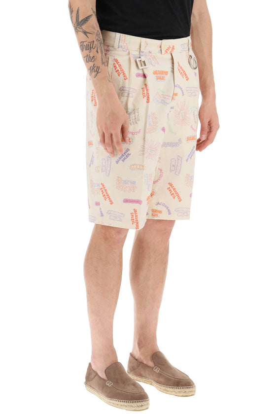 Jacquemus all-over logo lettering shorts