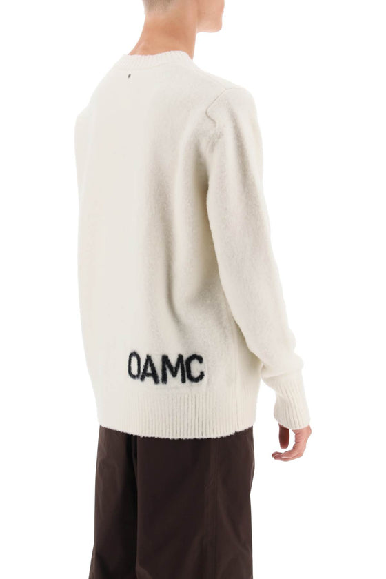 Oamc wool sweater with jacquard logo