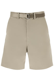 Sacai cotton belted shorts