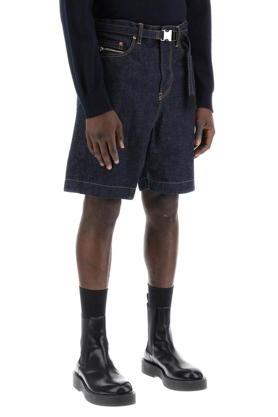 Sacai denim bermuda shorts with removable belt