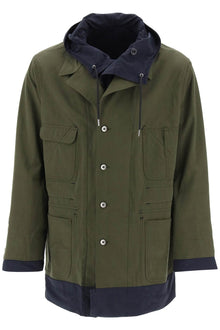  Sacai reversible cotton blend overcoat with