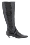 Toteme the slim knee-high boots in crocodile-effect leather