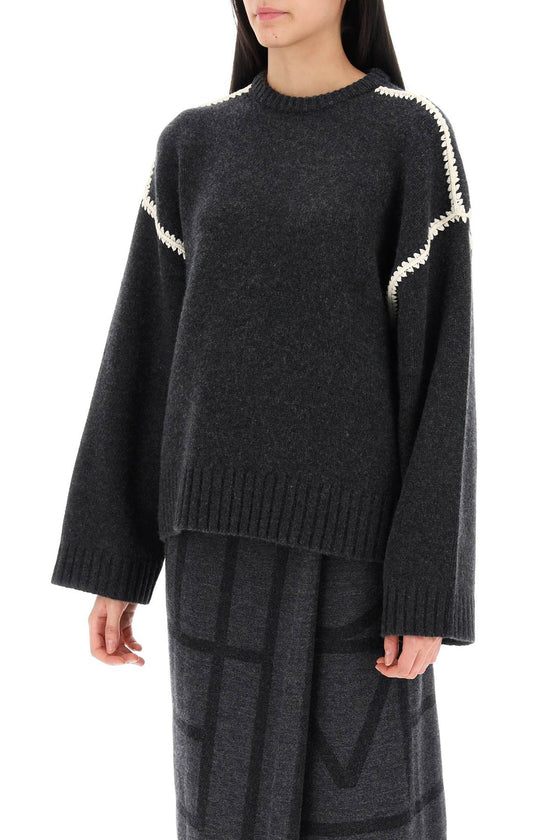 Toteme sweater with contrast embroideries