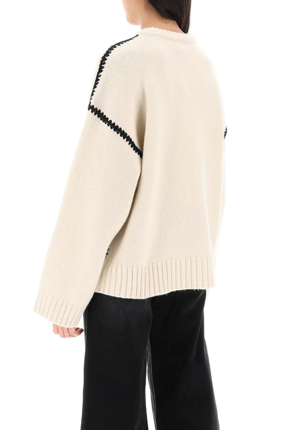 Toteme sweater with contrast embroideries