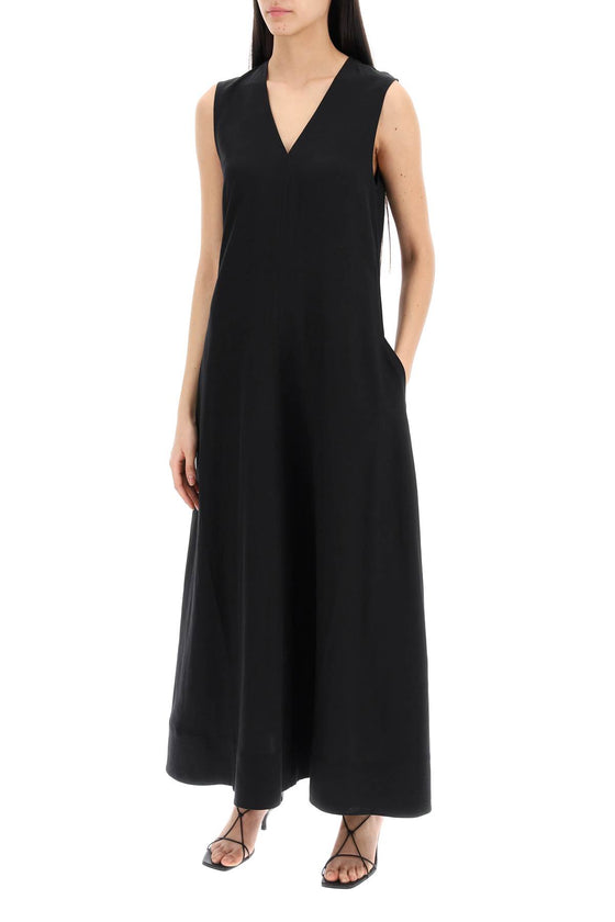 Toteme maxi flared dress with v-neckline