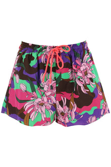  Moncler basic poplin shorts with floral motif