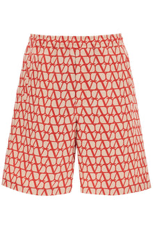  Valentino shorts in silk faille with toile iconographe motif