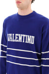 Valentino pullover with jacquard lettering logo