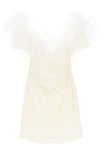 Giuseppe di morabito mini dress in poly georgette with feathers